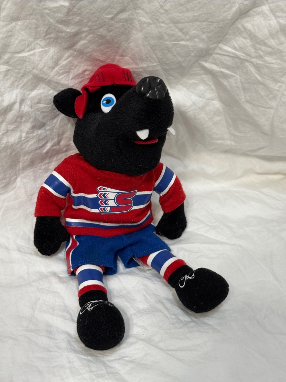 WHL Hockey Spokane Chiefs Boomer the Bear Stuffed Animal- Autographed